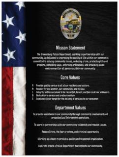 Greensburg, KS Police Mission Statement
